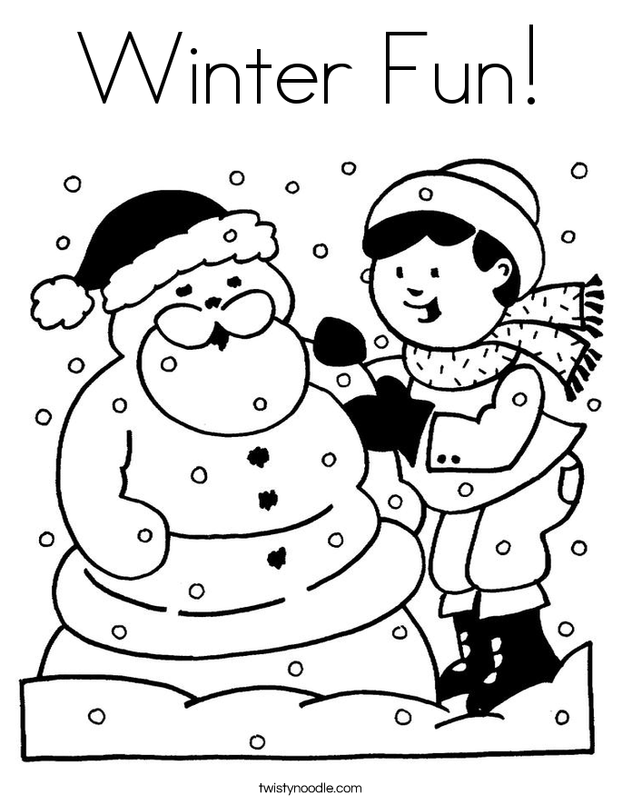 Winter Fun Coloring Page 685x886 Winter Fun Coloring Page