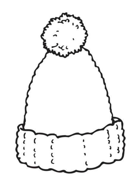 580x746 Woolly Hat Winter Coloring Pages Zima Wooly Hats