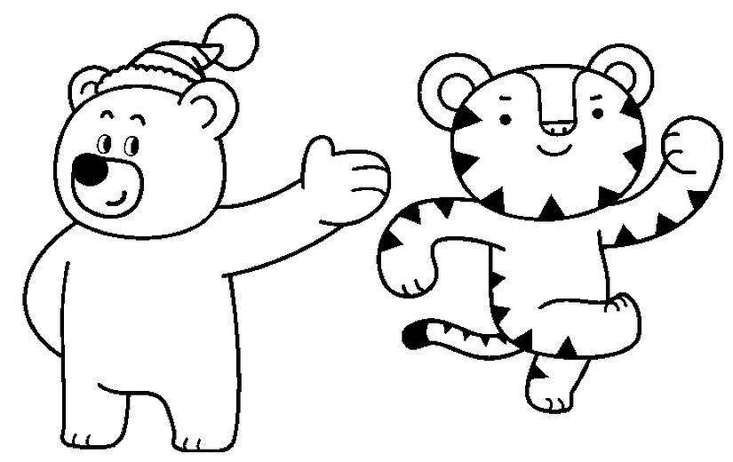 Coloring Page 2018 Winter Olympics Soohorang And Bandabi 1 825x520 Coloring Page 2018 Winter Olympics Soohorang And Bandabi 1