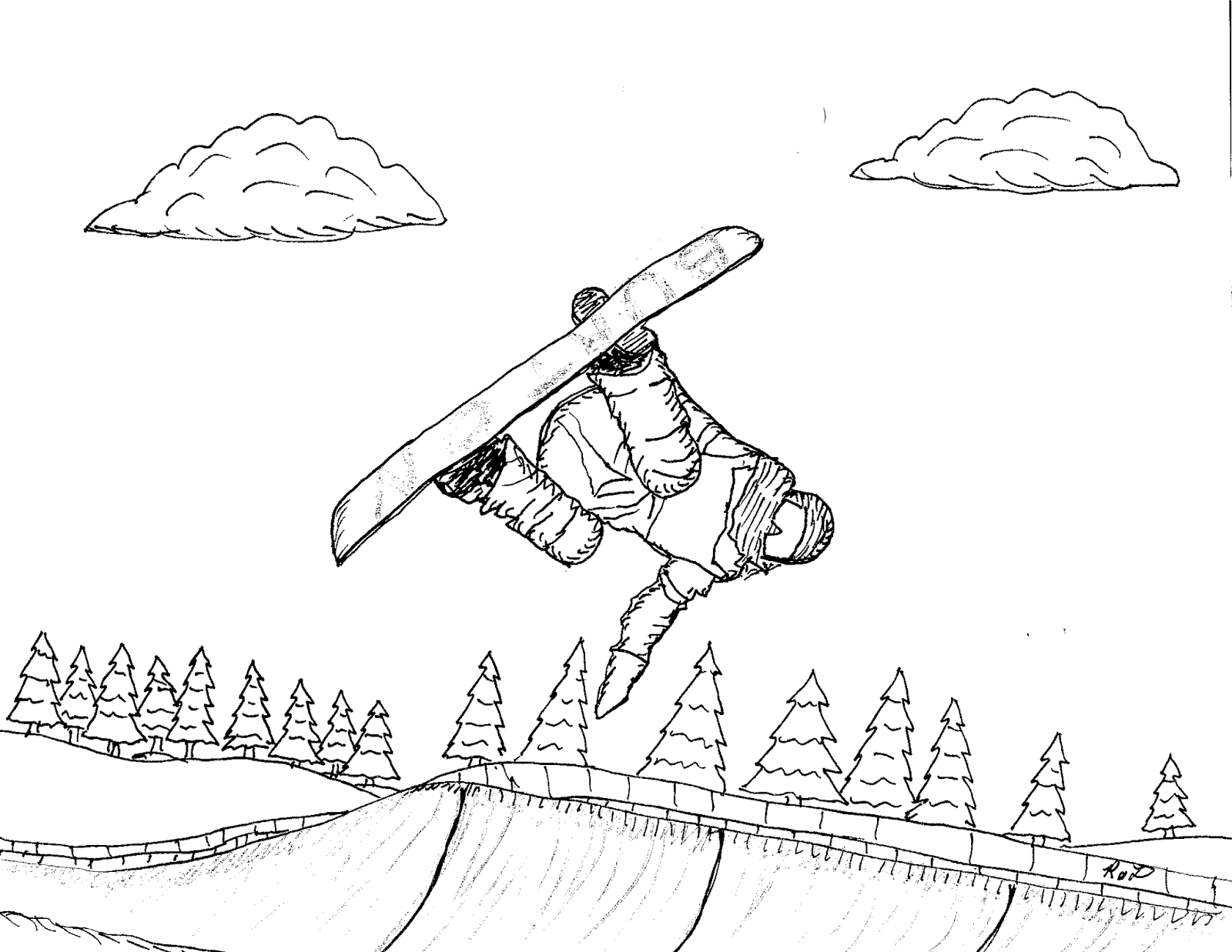 Robin's Great Coloring Pages Chloe Kim Snowboarder 1600x1237 Robin's Great Coloring Pages Chloe Kim Snowboarder