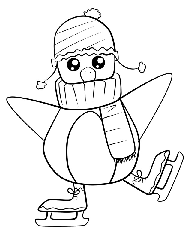640x800 Cute Baby Penguin Coloring Pages