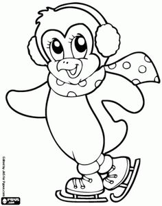 236x300 Cute Penguin On Christmas Coloring Pages Penguins