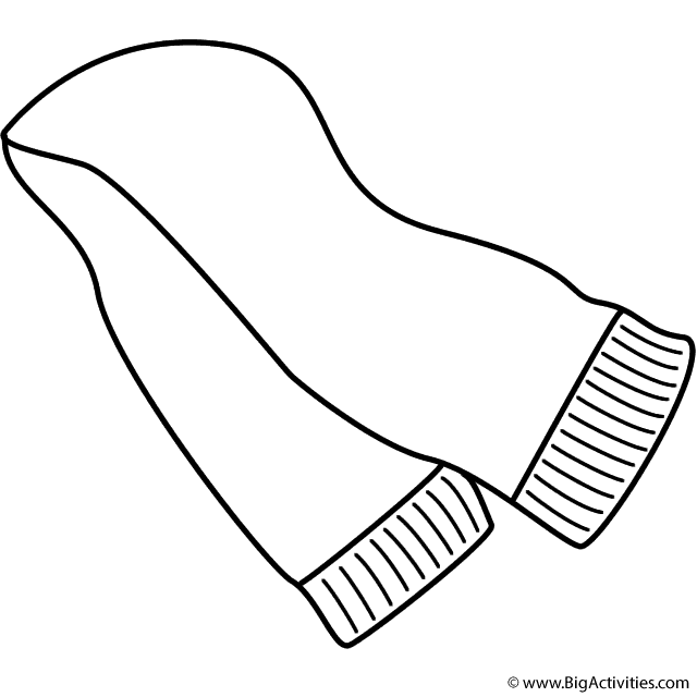 Scarf Coloring Page 640x640 Scarf Coloring Page