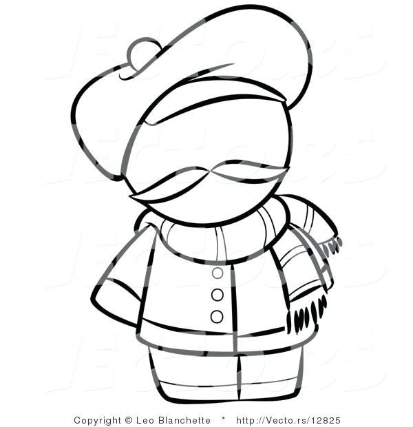 Scarf Coloring Page Vector Of French Person With A Hat And Scarf 600x620 Scarf Coloring Page Vector Of French Person With A Hat And Scarf