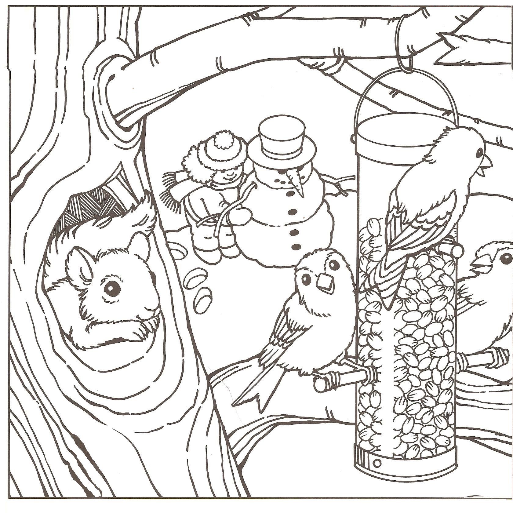 Winter Scene Coloring Pages 1680x1680 Winter Scene Coloring Pages