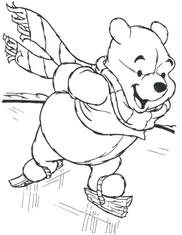 Winter Coloring Pages The Pooh Skating Winter Coloring Page Winter 600x776 Winter Coloring Pages The Pooh Skating Winter Coloring Page Winter