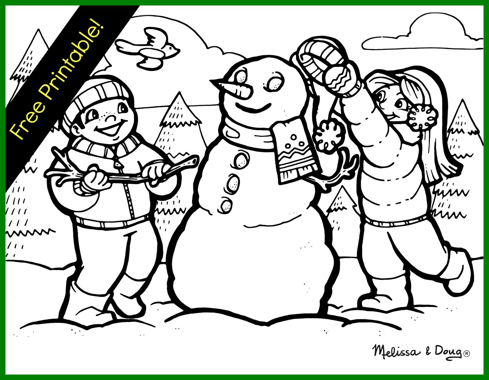Winter Scene Coloring Pages 1576x1226 Winter Scene Coloring Pages