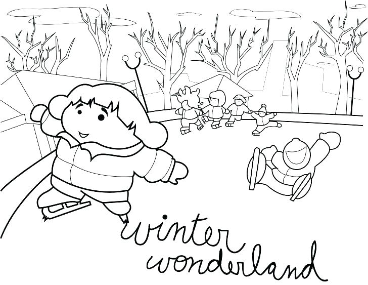Winter Scene Coloring Pages 728x563 Winter Scene Coloring Pages