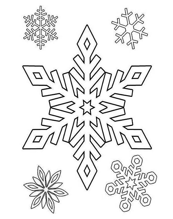 600x759 A Beautiful Winter Snowflake Pattern Coloring Page
