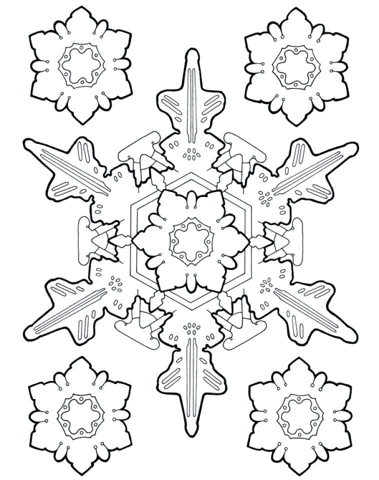 758x960 A Beautiful Winter Snowflake Pattern Coloring Page Download