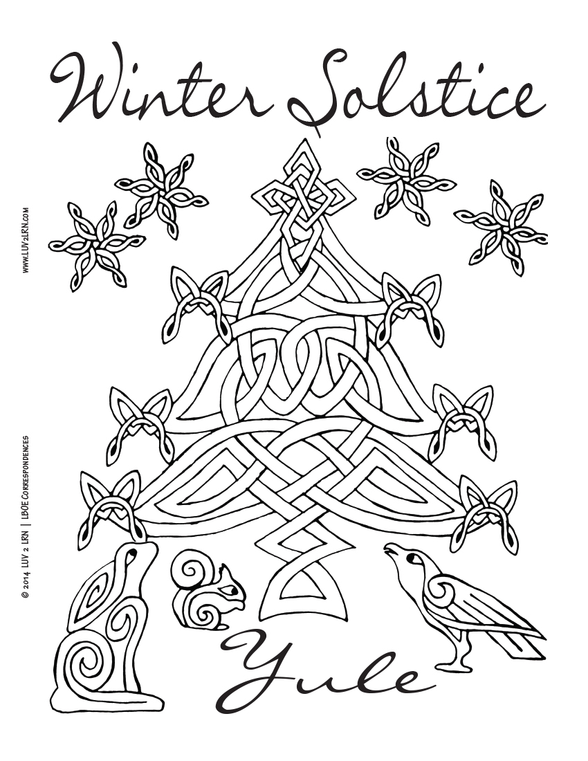 Luv 2 Lrn Printable Page {English} Winter Solstice Yule 850x1100 Luv 2 Lrn Printable Page {English} Winter Solstice Yule