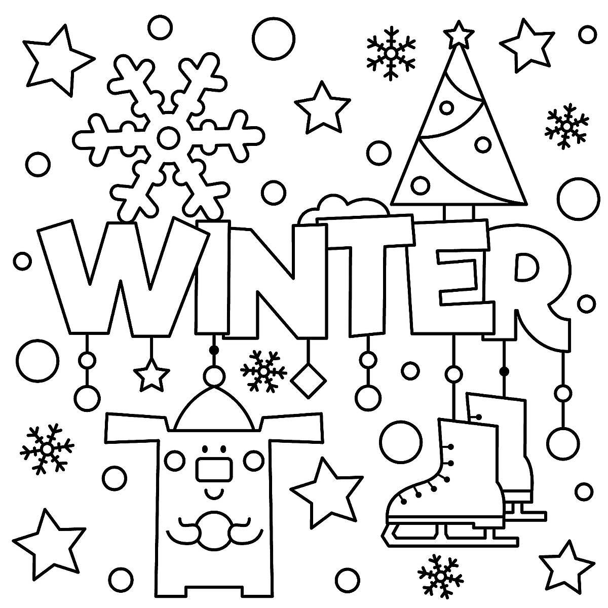 Winter Puzzle Amp Coloring Pages Printable Winter Themed Activity 1200x1200 Winter Puzzle Amp Coloring Pages Printable Winter Themed Activity