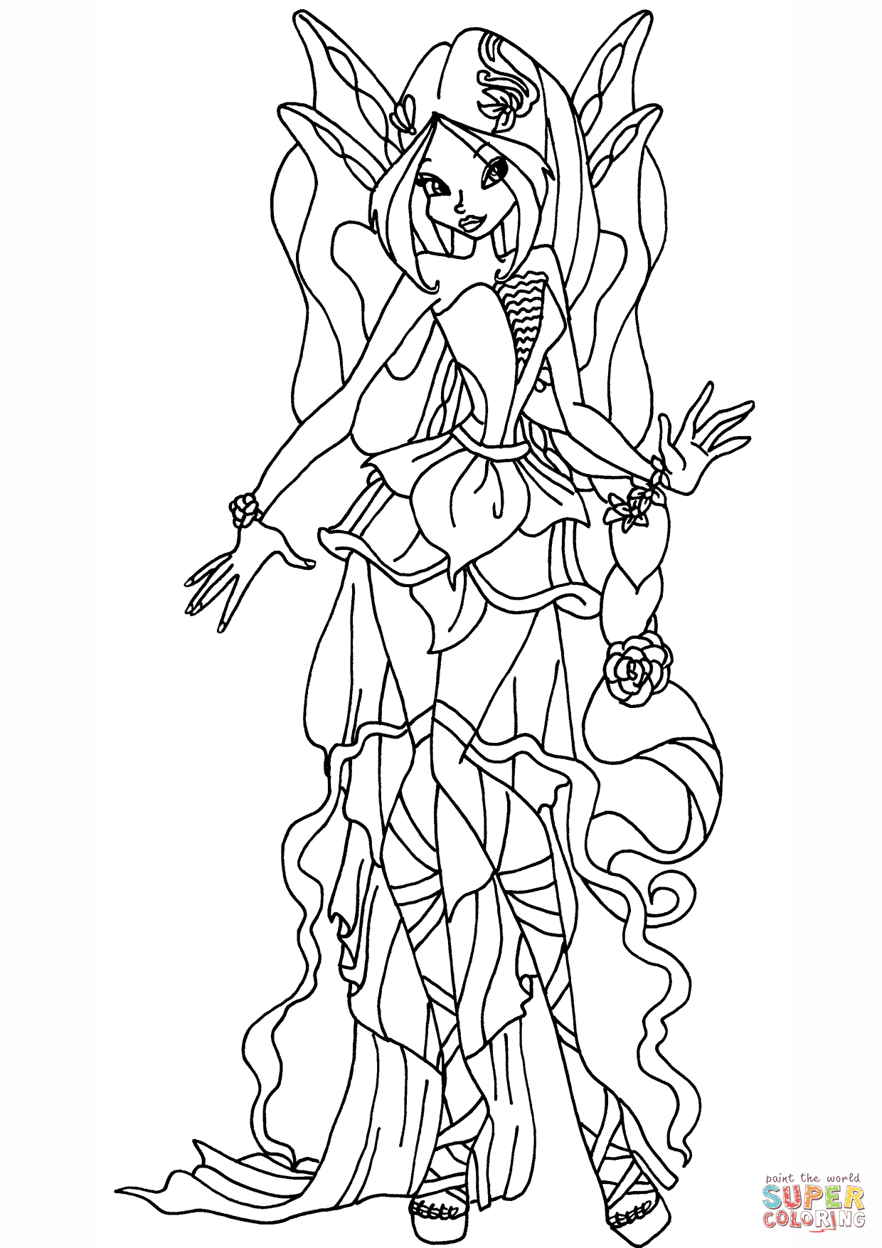1240x1754 Harmonix Flora Coloring Page Free Printable Coloring Pages Winx