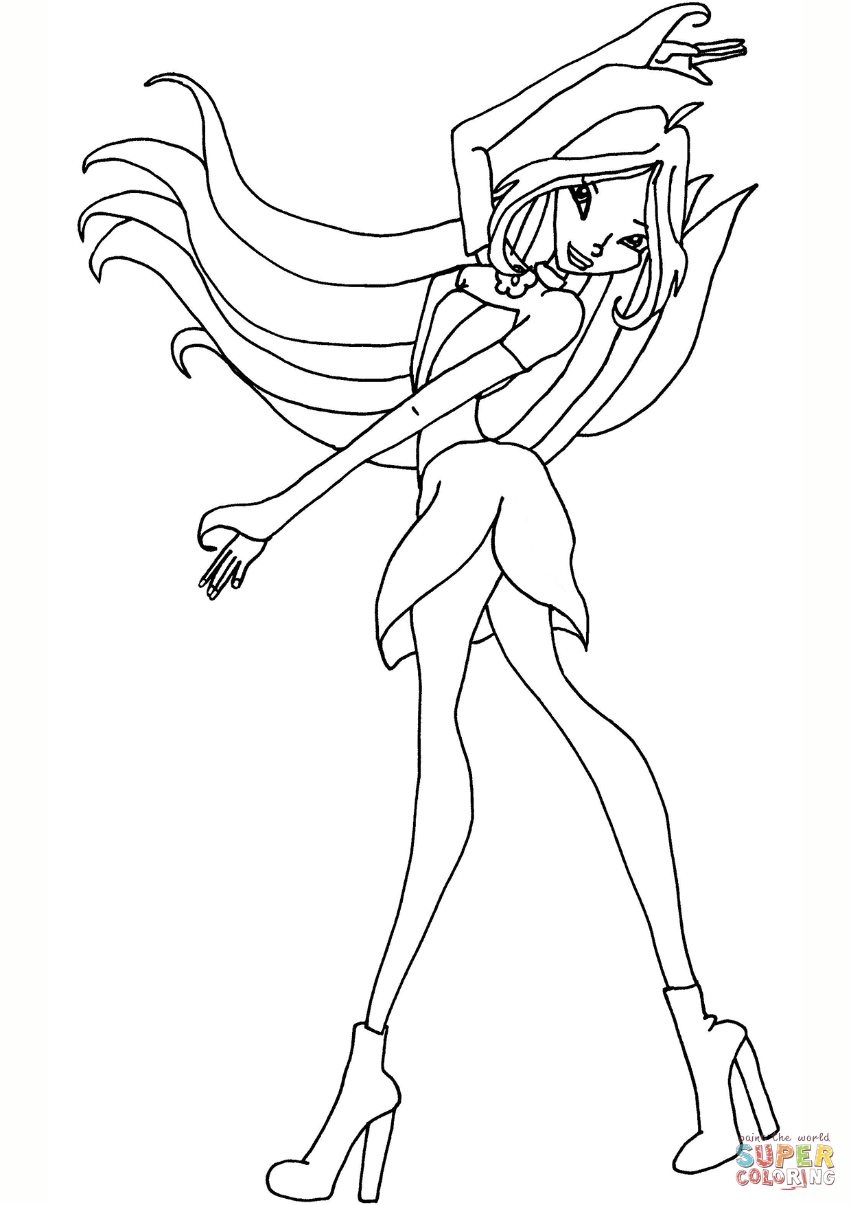 Lifetime Winx Coloring Pages Flora Page Free P 1240x1754 Lifetime Winx Coloring Pages Flora Page Free P