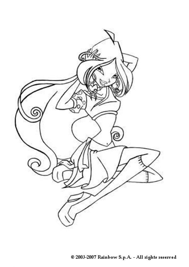 The Fairy Winx Club Girl Flora Coloring Pages 601x850 The Fairy Winx Club Girl Flora Coloring Pages