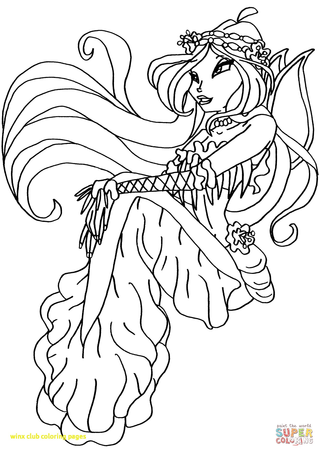 Winx Club Coloring Pages With Winx Club Mermaid Flora Coloring 1240x1754 Winx Club Coloring Pages With Winx Club Mermaid Flora Coloring