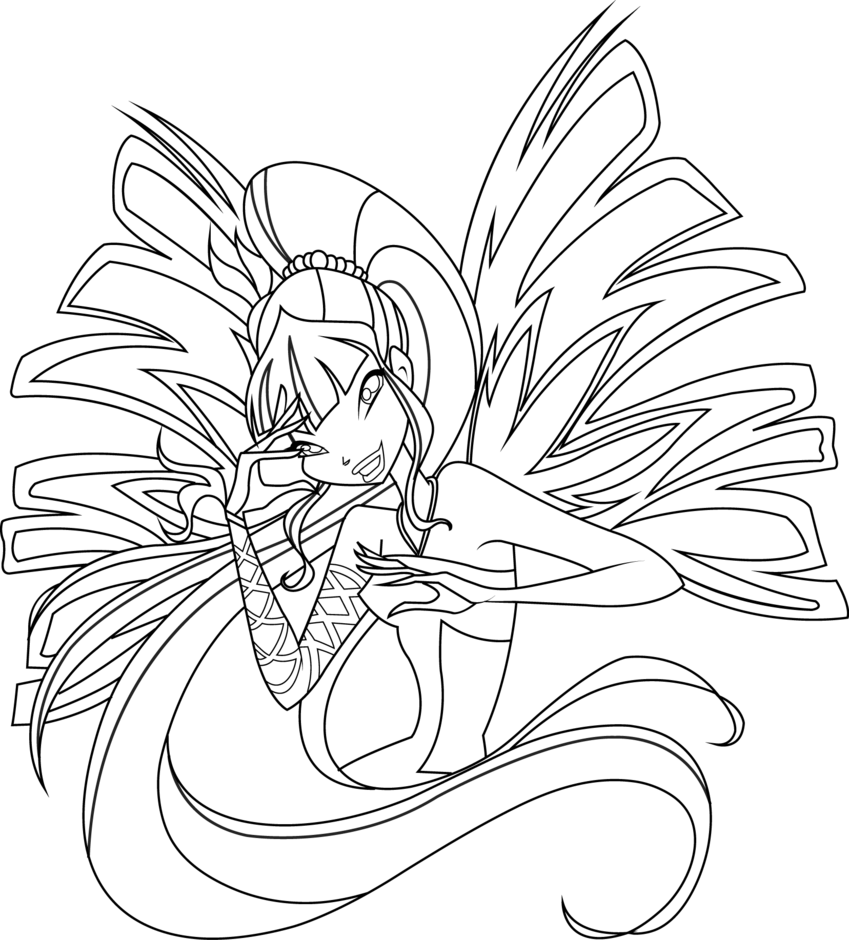Musa Sirenix Coloring Page By Icantunloveyou 849x940 Musa Sirenix Coloring Page By Icantunloveyou
