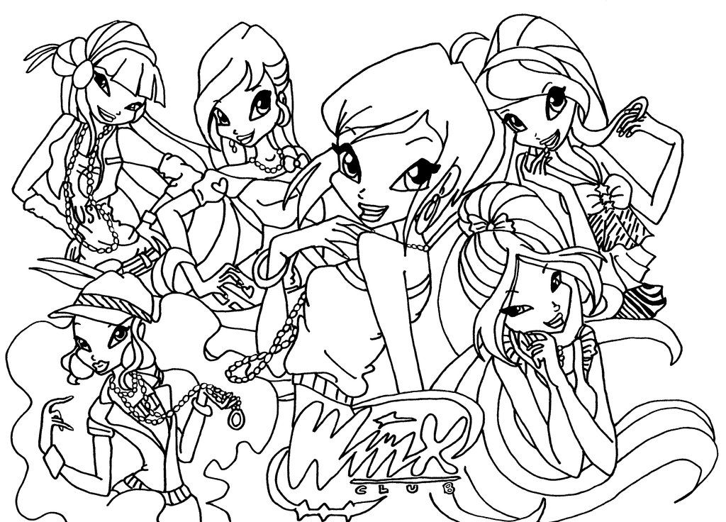 1024x736 Winx Club Coloring Pages