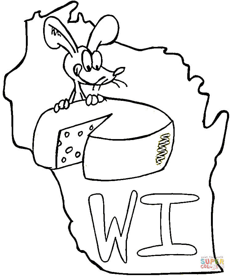 750x895 State Of Wisconsin Coloring Page Free Printable Coloring Pages