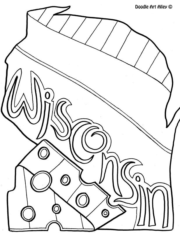 618x799 Wisconsin Coloring Page By Doodle Art Alley Usa Coloring Pages