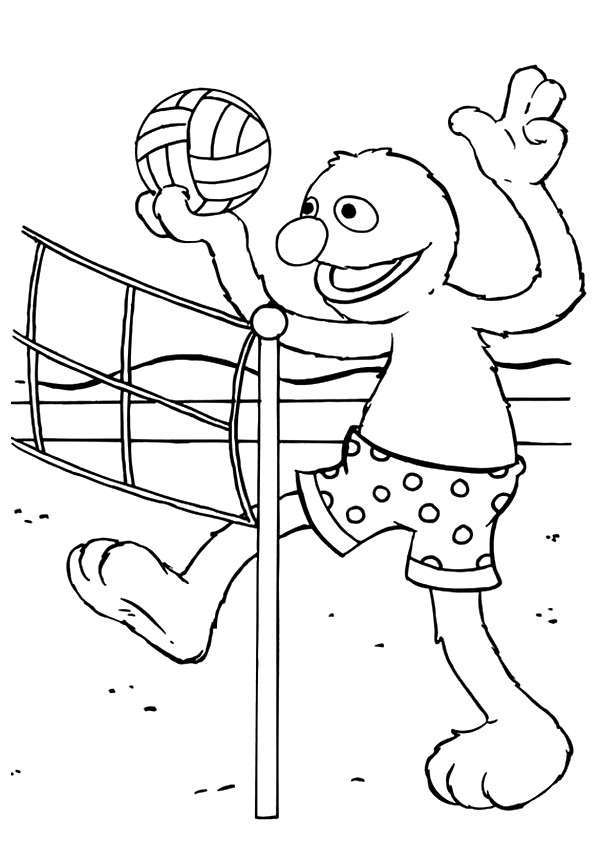 595x842 Wisconsin Volleyball Girl Player Coloring Page