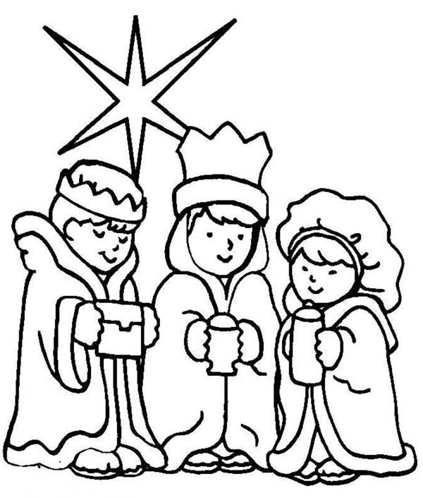 Three Wise Men On Christmas Day Coloring Page 600x705 Three Wise Men On Christmas Day Coloring Page
