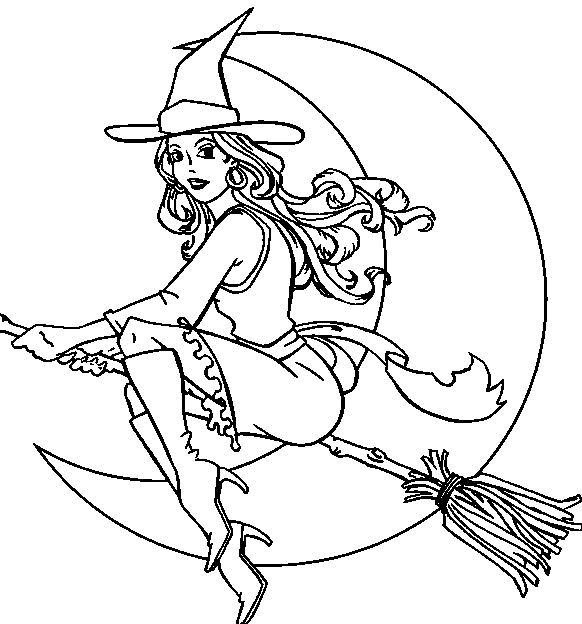 582x624 Witch Free Halloween Coloring Pages For Adults Hallowen Coloring