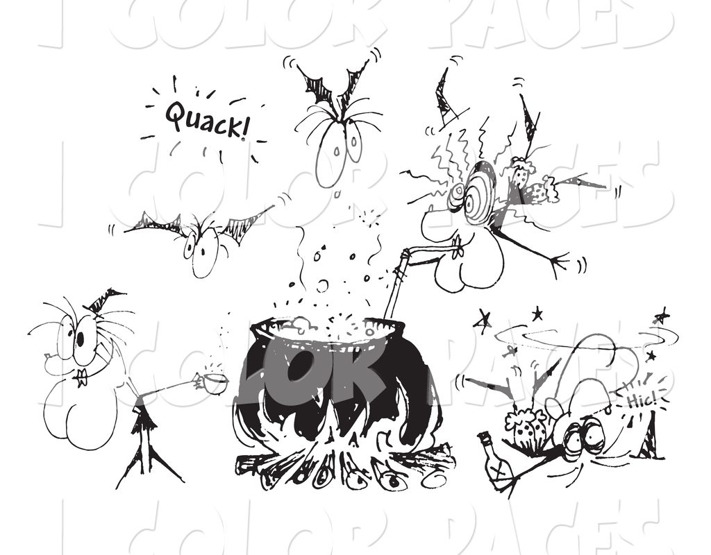 1024x800 Coloring For Kids Impressive Witches Cauldron Pages Witch