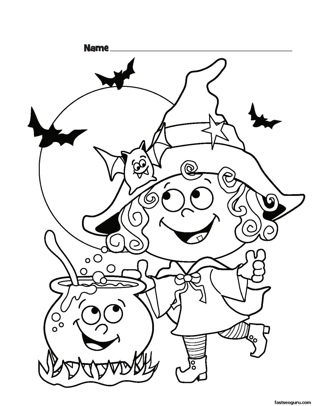Halloween Witch Coloring Pages 1275x1650 Halloween Witch Coloring Pages