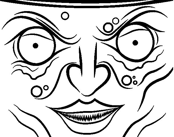 600x470 Witch Face Coloring Page