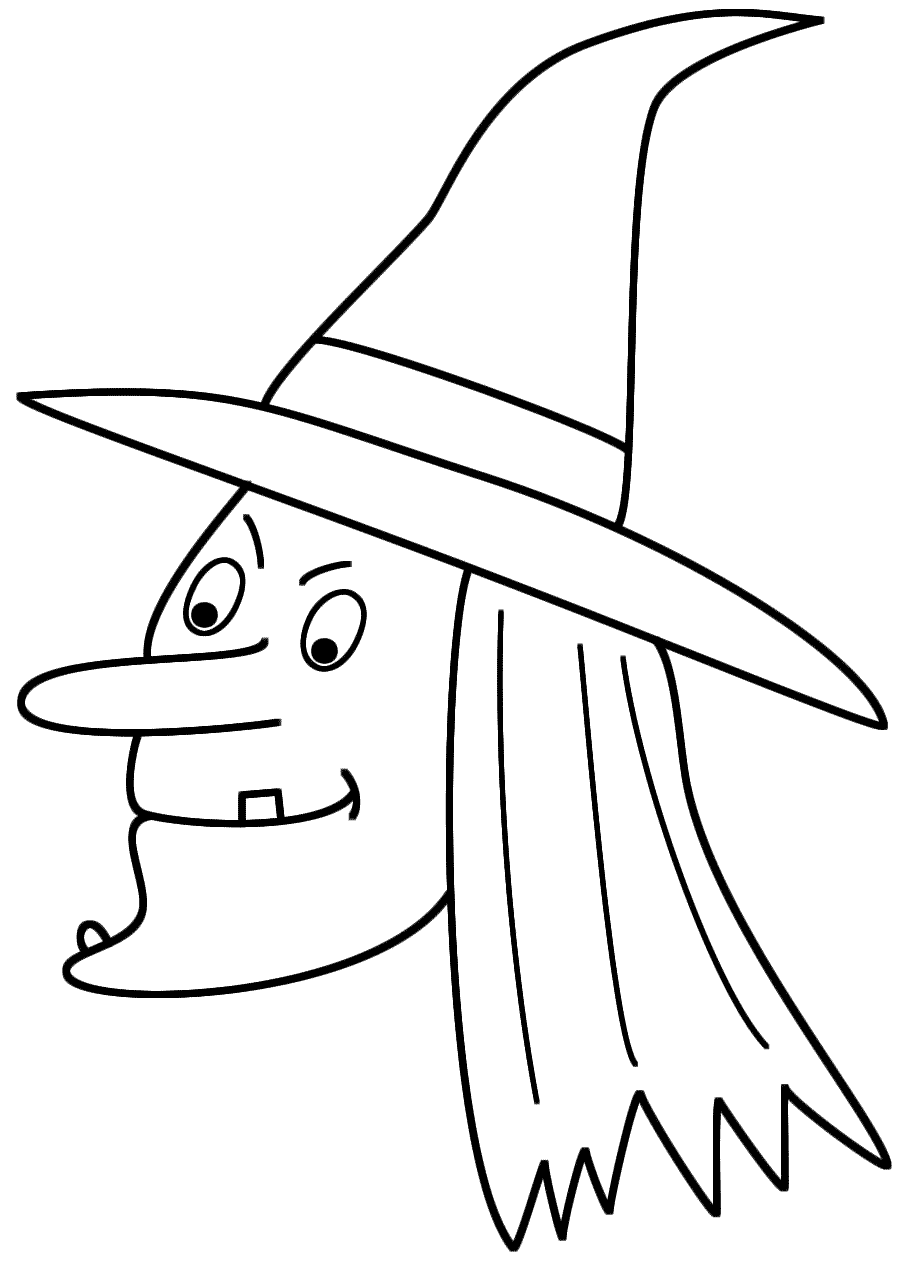 912x1273 Witch Face Coloring Pages