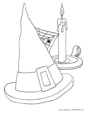 Witch Hat Coloring Page Kinderart 300x401 Witch Hat Coloring Page Kinderart