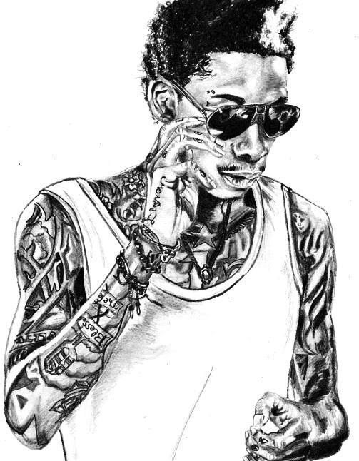 Wiz Khalifa Cartoon Drawing On Paper 503x646 Wiz Khalifa Cartoon Drawing On Paper