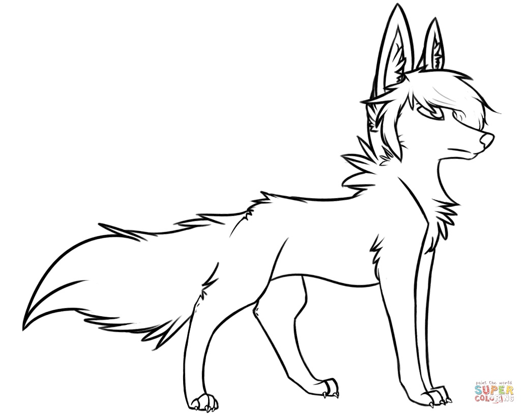 1032x813 Baby Wolf Cartoon Coloring Pages To Print Coloring Sheets