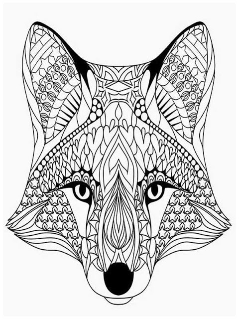 480x640 Coloring Pages Adults Wolves Head Animals Coloring Pages