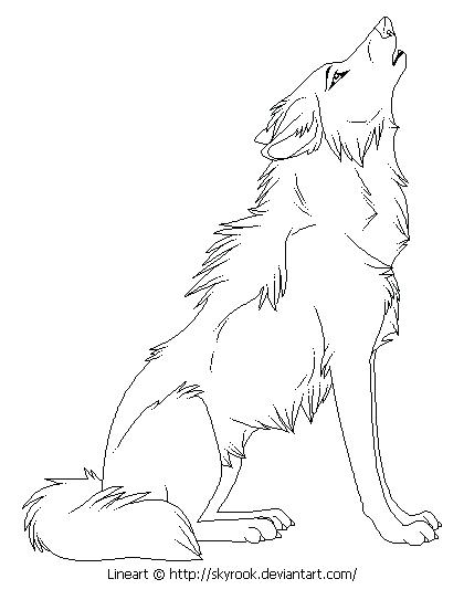 420x543 Howling Wolf Coloring Pages Drawn Howling Wolf Wing Coloring Page