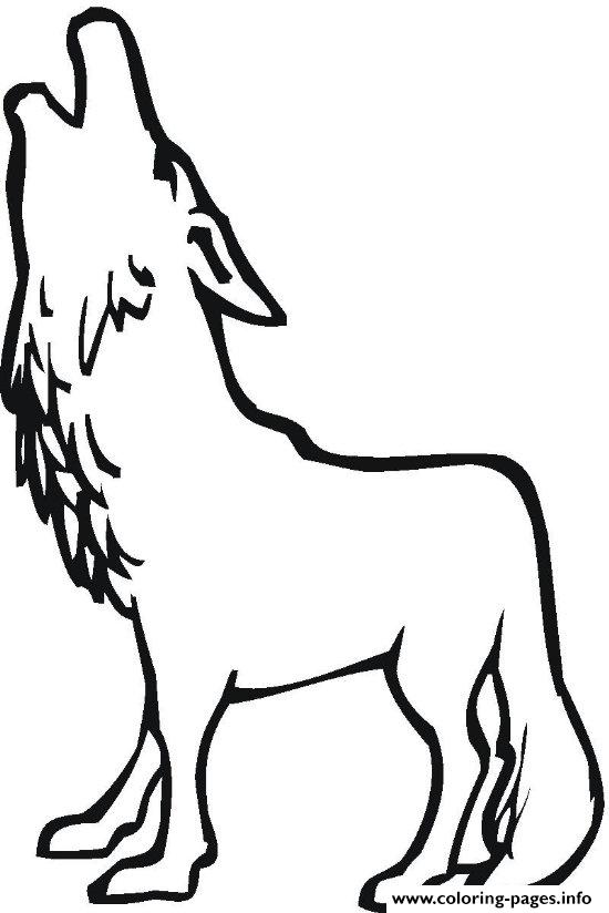 550x824 A Wolf Howling Coloring Pages Printable