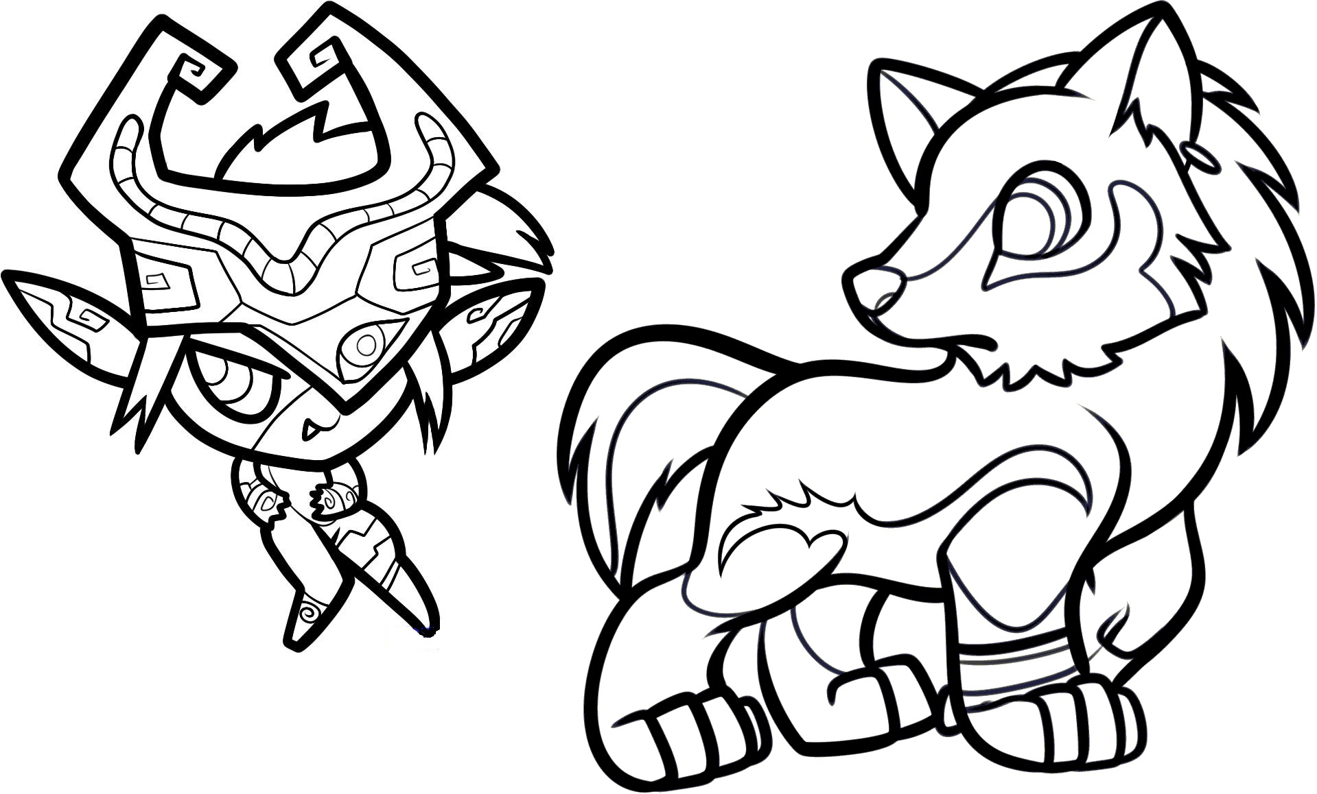 1919x1158 Midna And Link Wolf Coloring Pages For Children