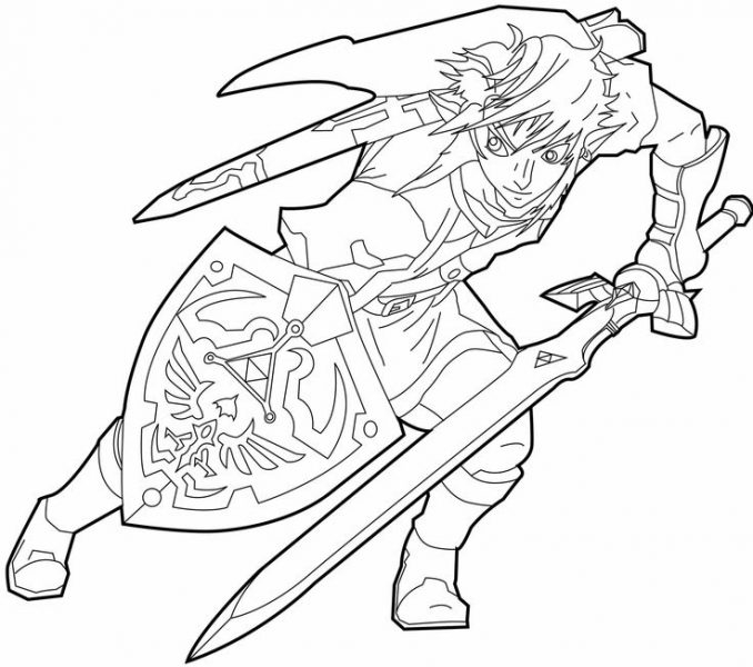 678x600 Coloring Wolf Link Coloring Pages
