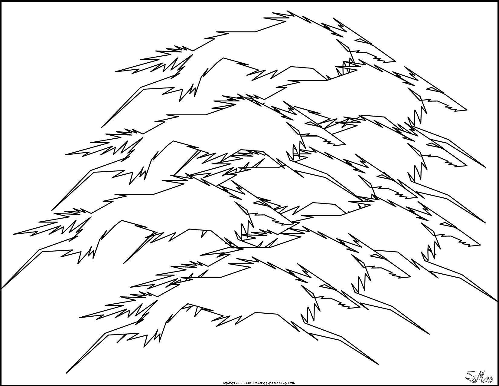 1650x1275 Abstract Wolf Pack Coloring Pages
