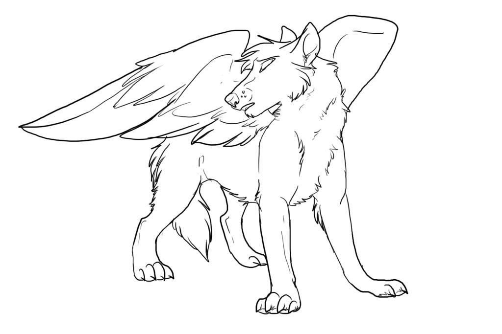 Winged Wolf Coloring Pages 1024x683 Winged Wolf Coloring Pages