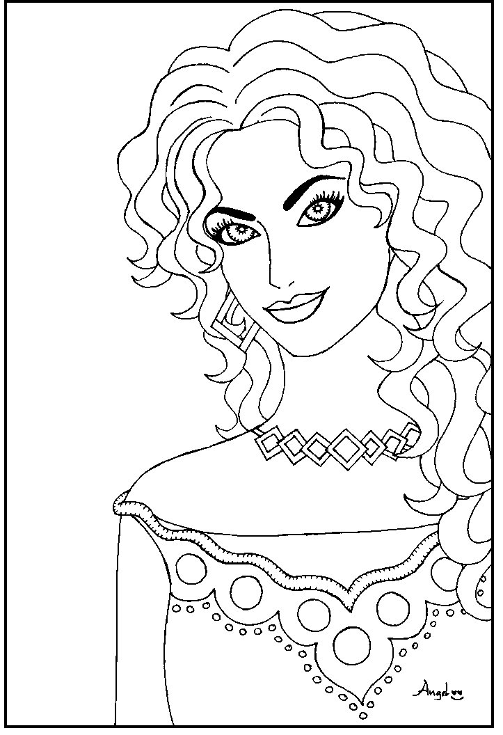 723x1056 Stunning Woman Coloring Page Crayon Action Coloring Pages