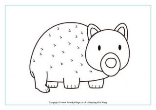 320x226 Wombat Colouring Page