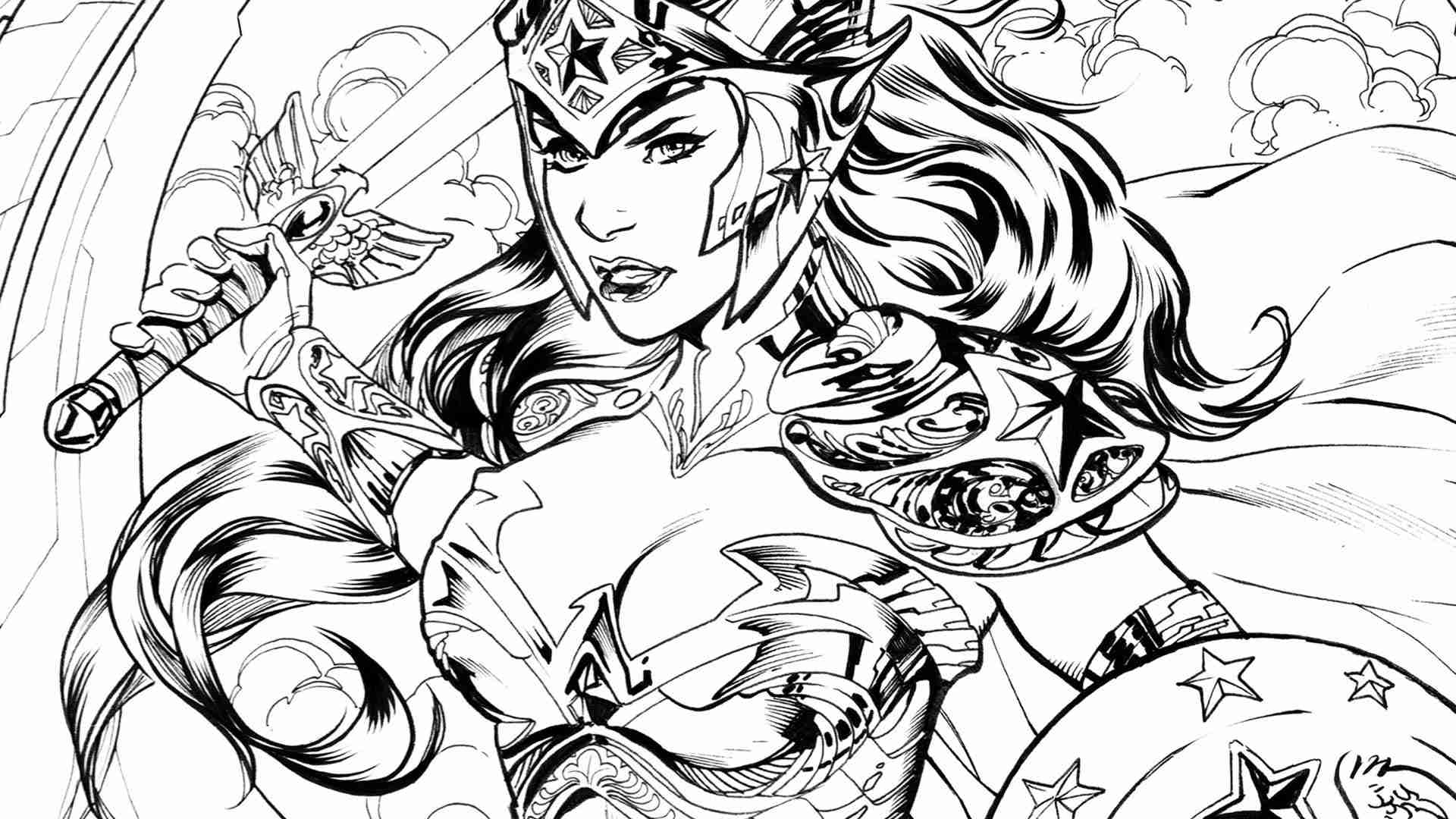 Realistic Wonder Woman Coloring Pages For Adults Coloringstar 1920x1080 Realistic Wonder Woman Coloring Pages For Adults Coloringstar