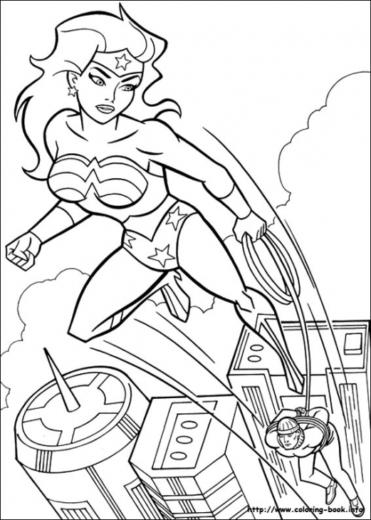 Wonder Woman Free Printable Coloring Picture Superheroes 521x730 Wonder Woman Free Printable Coloring Picture Superheroes