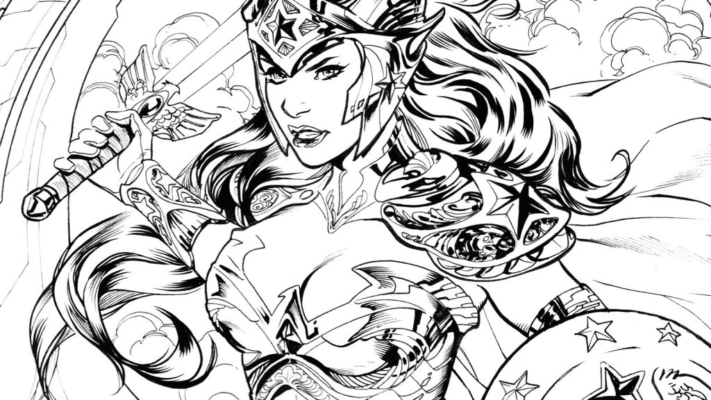 Coloring Pages ~ Wonder Woman Coloring Pages Realistic For Adults 1024x576 Coloring Pages ~ Wonder Woman Coloring Pages Realistic For Adults