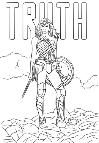 333x480 Woman Coloring Pages Wonder Woman Truth Coloring Page Free
