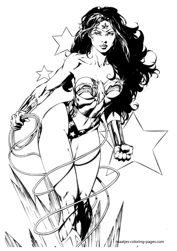 595x842 Beautiful New Wonder Woman Printable Coloring Pages For Kids