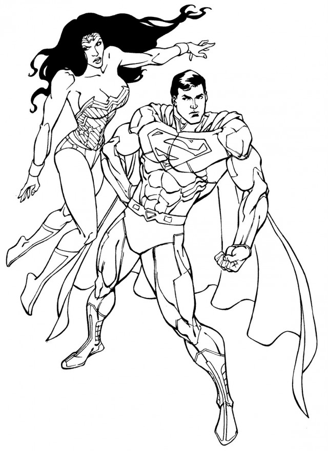 640x881 Wonder Woman Coloring Pages And Superman