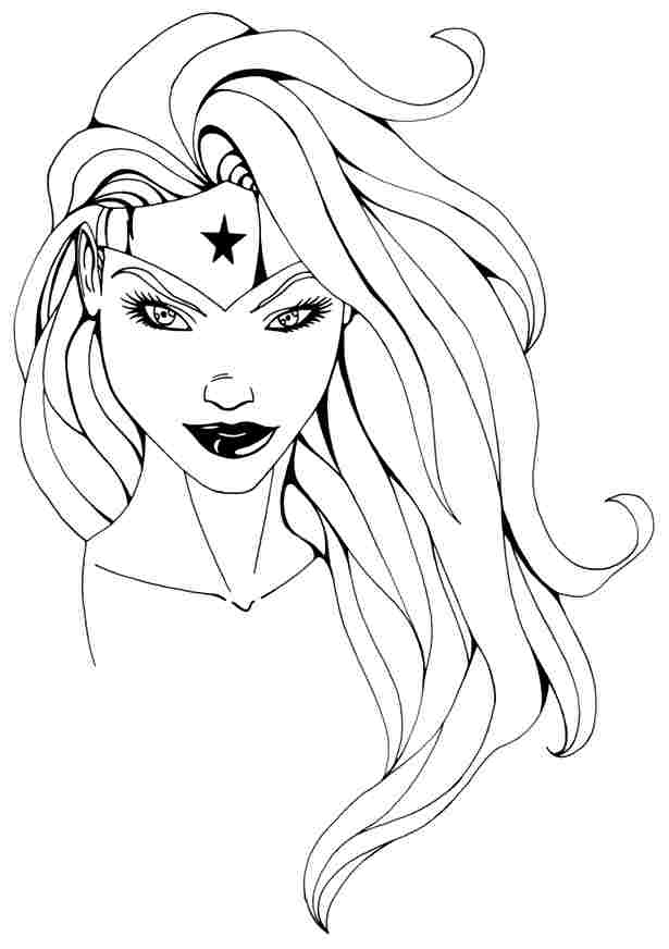 615x872 Coloring Page Wonder Woman (Superheroes)